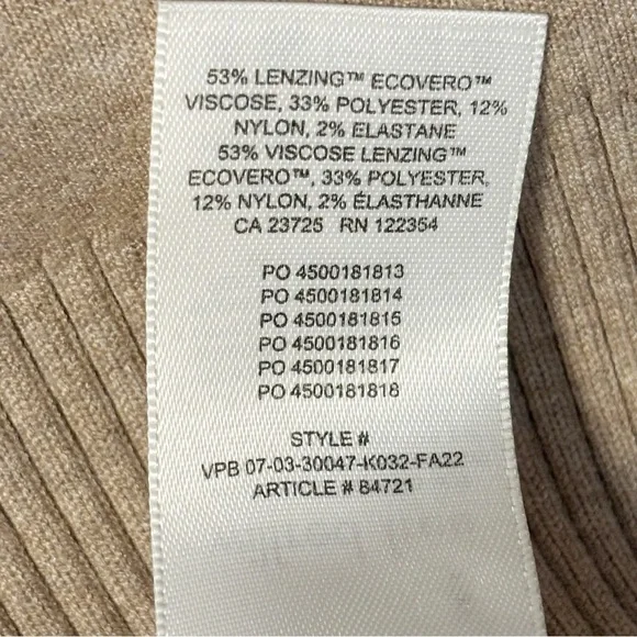 Aritzia Wilfred Free Souvenir Sweater Heather Taupe V Neck 3/4 Sleeve Oversized - Picture 12 of 15